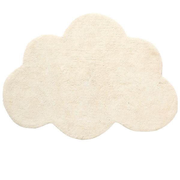 Wit vloerkleed 80x110 gemaakt van katoen in beige van Petite Amélie