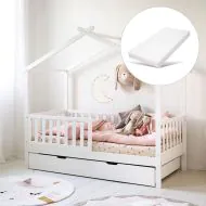 Bedhuisje 160x80 cm met matras van hout in wit van Petite Amélie