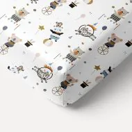 kids fitted sheet white circus theme 140x70 Petite Amélie 1