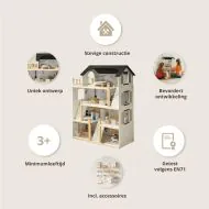 Roba – Poppenhuis – hout – 3 verdiepingen – 74x70x30 cm