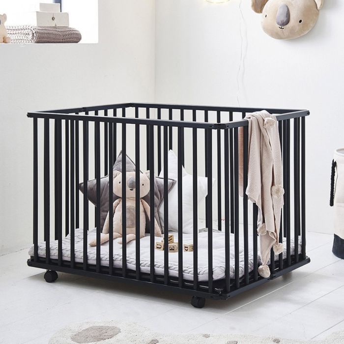 Inklapbare Baby box / Park Zèbre Wit