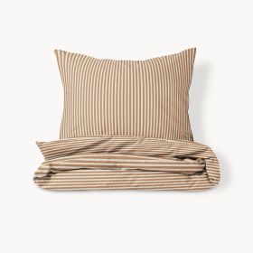 DEKBEDOVERTREKSET 140 X 200 CM «STRIPED» | BEIGE EN CARAMEL