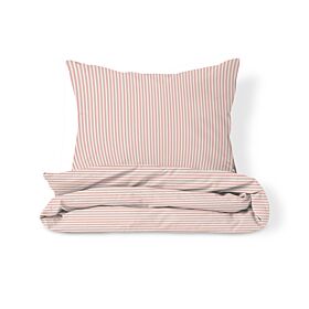 DEKBEDOVERTREKSET 120 X 150 CM «STRIPED» | OFF WHITE EN ROZE