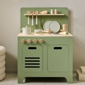Houten speelkeuken «Olive» | met 13-delige accessoires | Groen