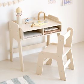 Kinderbureau en stoel «Lune» | Beige
