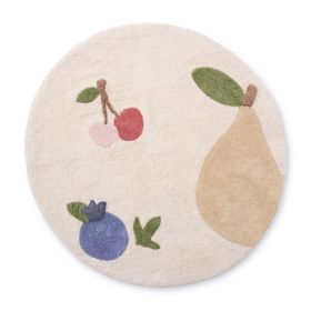 Wasbaar kindervloerkleed | Rond Ø110 cm | Fruit