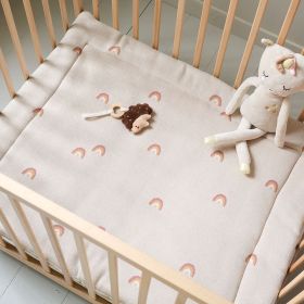 BOXKLEED 75 X 95 CM | BEIGE MET REGENBOOGPATROON