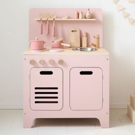 Houten Speelkeuken «ROSE» | Met 13-delige accessoires | Roze