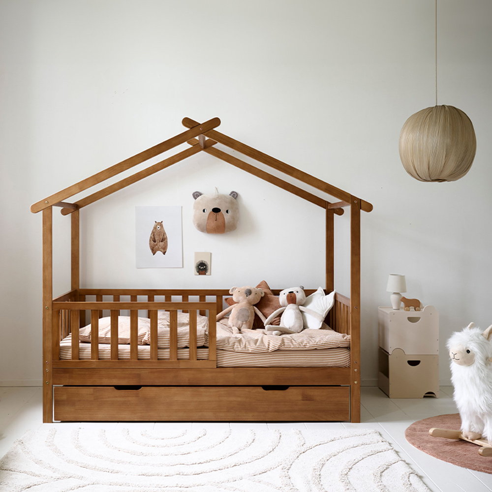 Hausbett «Maison» | 80 x 160 cm | Walnuss