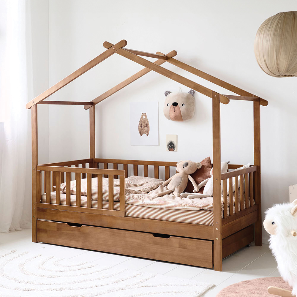 Hausbett «Maison» | 80 × 160 cm | Walnuss