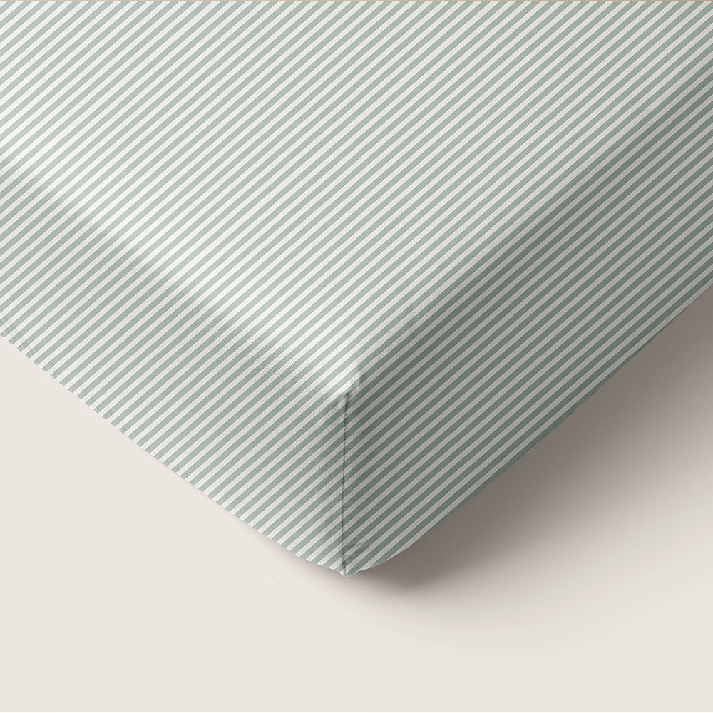 PEUTER HOESLAKEN 70 X 140 CM «STRIPED» | OFF WHITE EN GROEN