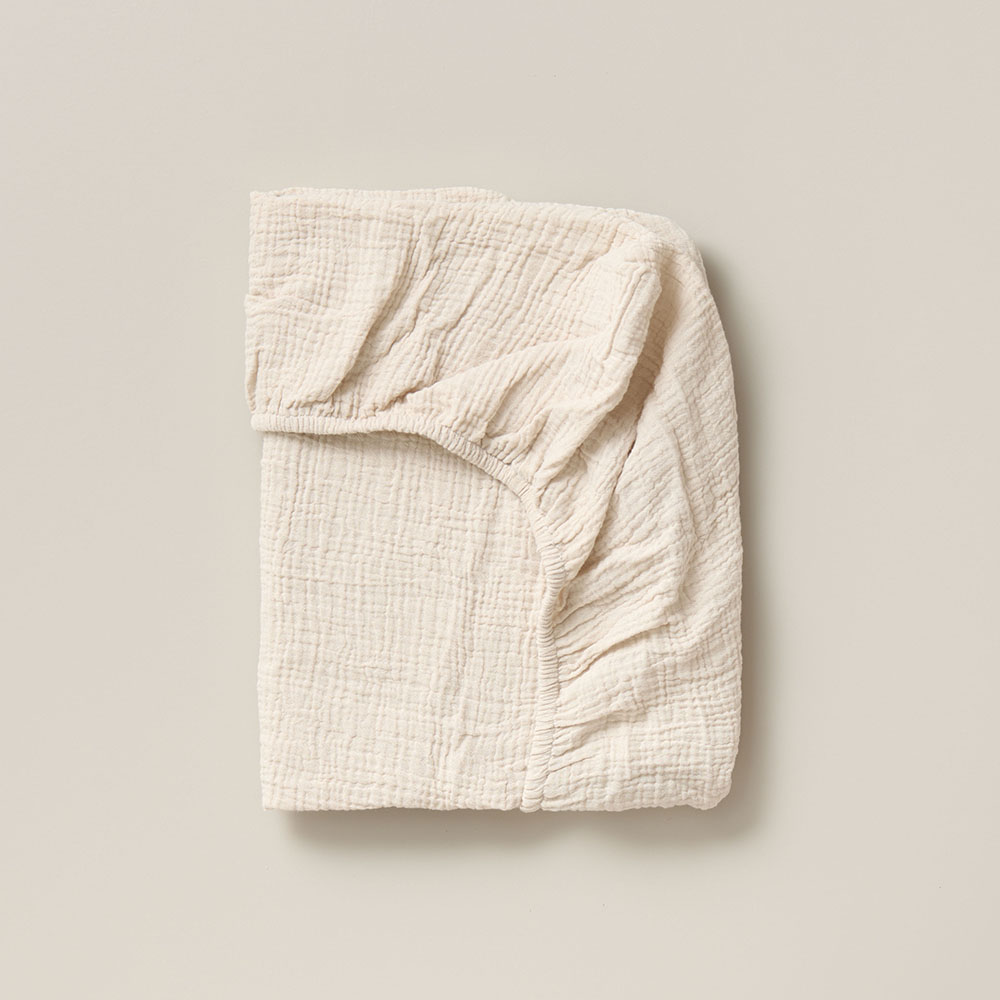 HOESLAKEN 80 X 160 CM | MOUSSELINE KATOEN | BEIGE