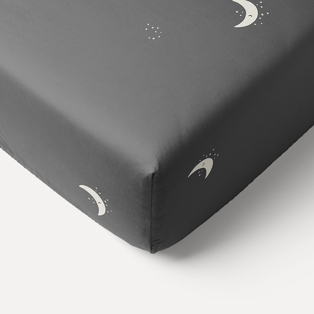Hoeslaken «Lune» voor babybedje GOTS | 90x40/45 cm | Grijs