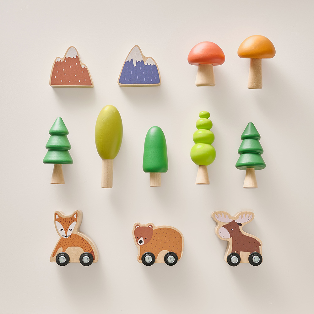 SPEELSET MET HOUTEN BOSDIEREN «FORÊT»