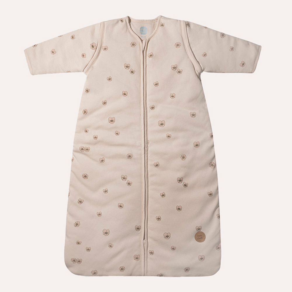 BABY SLAAPZAK MET AFRITSBARE MOUWEN «PANSY» | BEIGE-ROZE | 70 CM | 3-6 MAANDEN