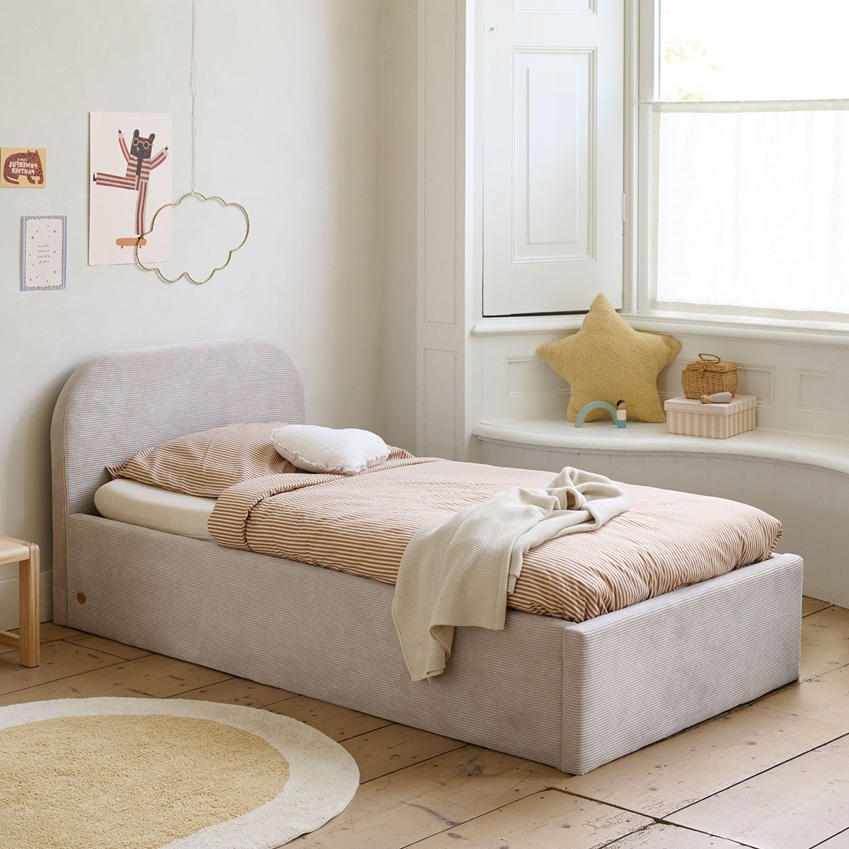 Juniorbett gepolstert «Leandre» | 80 × 160 cm | Beige