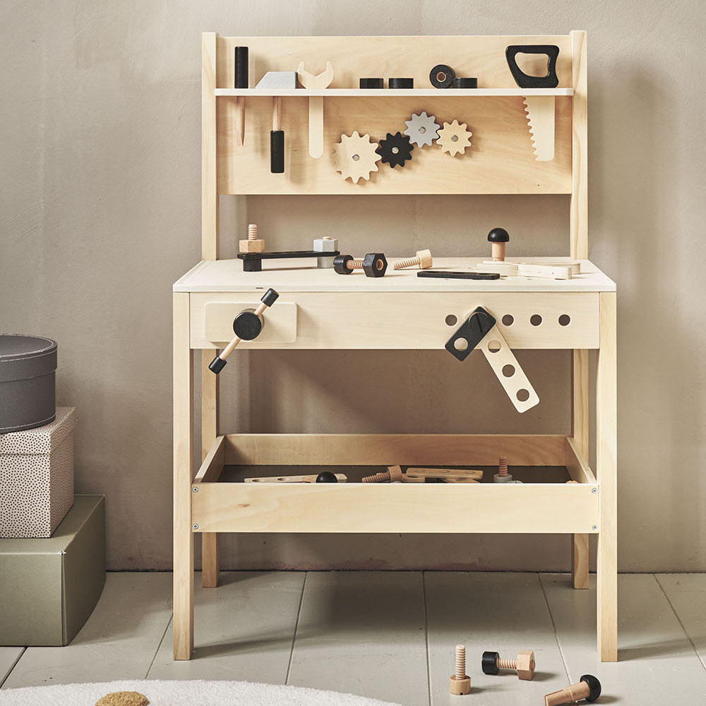 Établi jouet bois et noir - 41 accessoires inclus