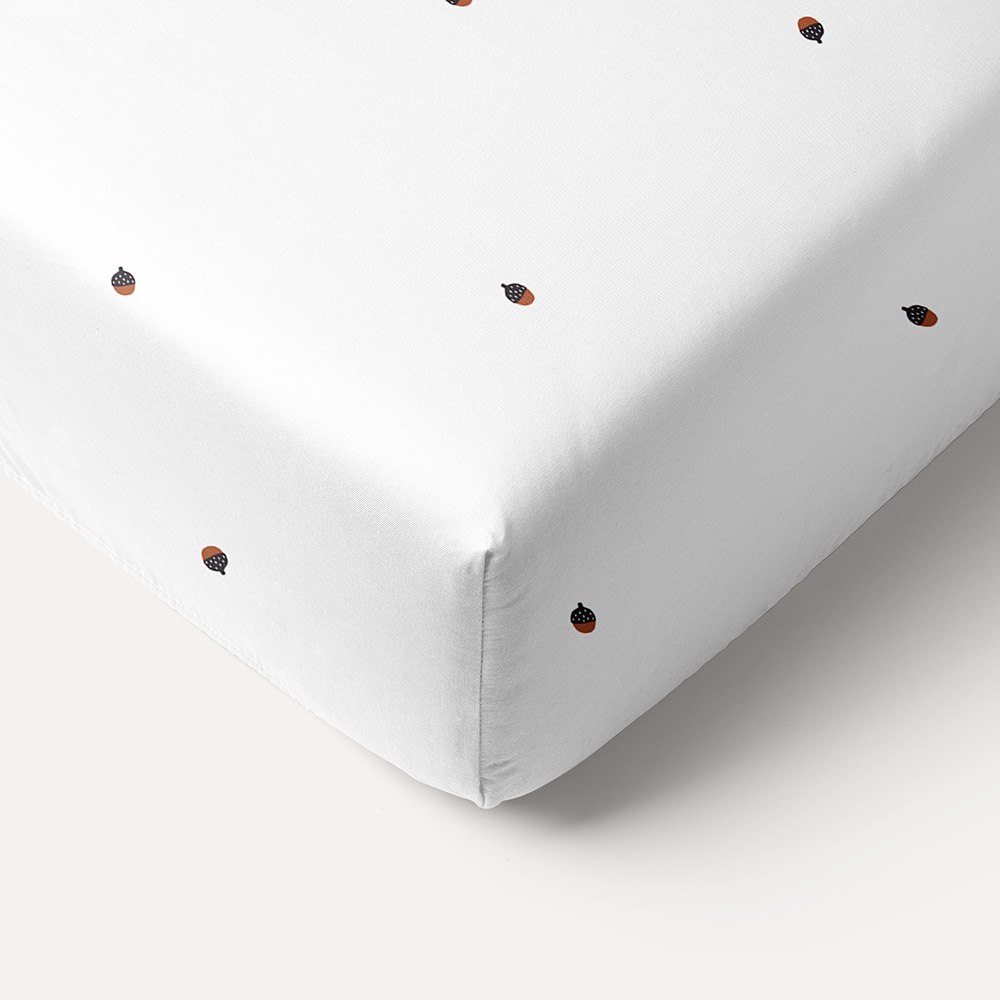 Hoeslaken voor matrasje «Automne» 40x90cm | GOTS | Wit 