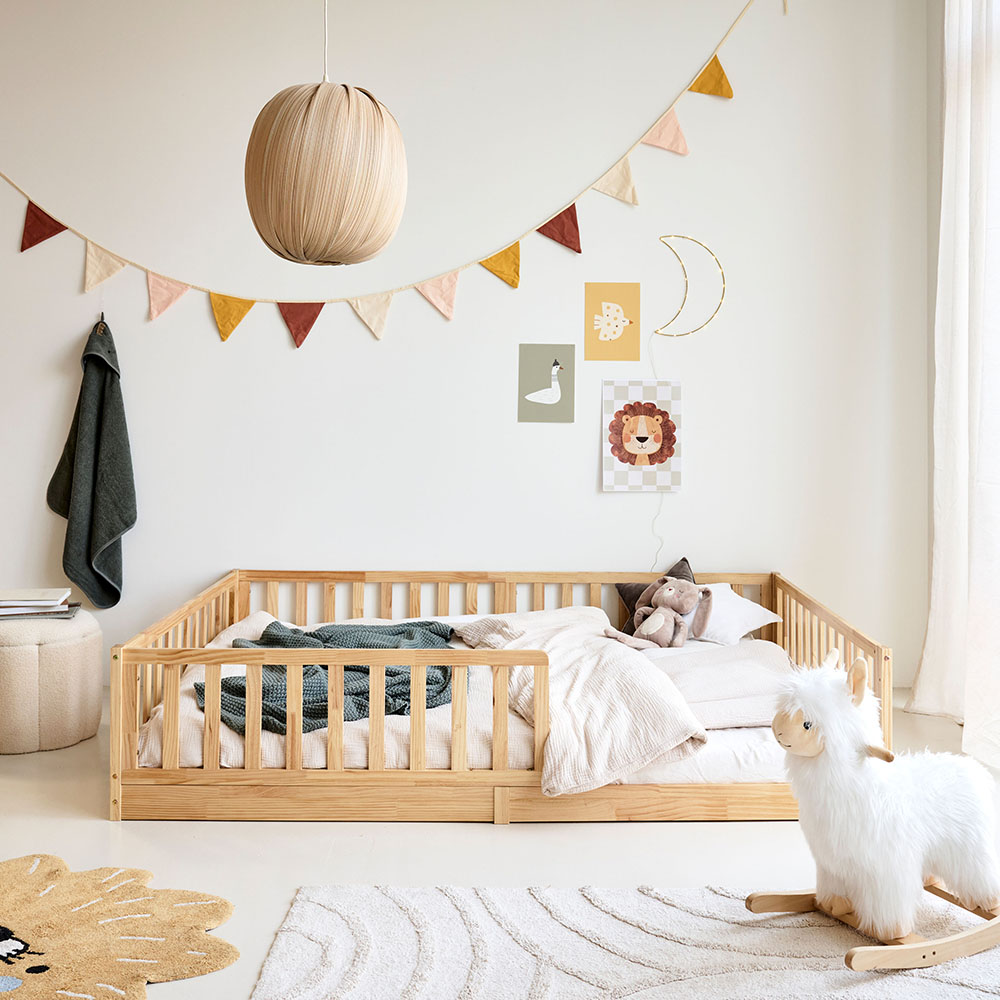 Montessori floor bed «Nid» | 140 x 200 cm | Natural