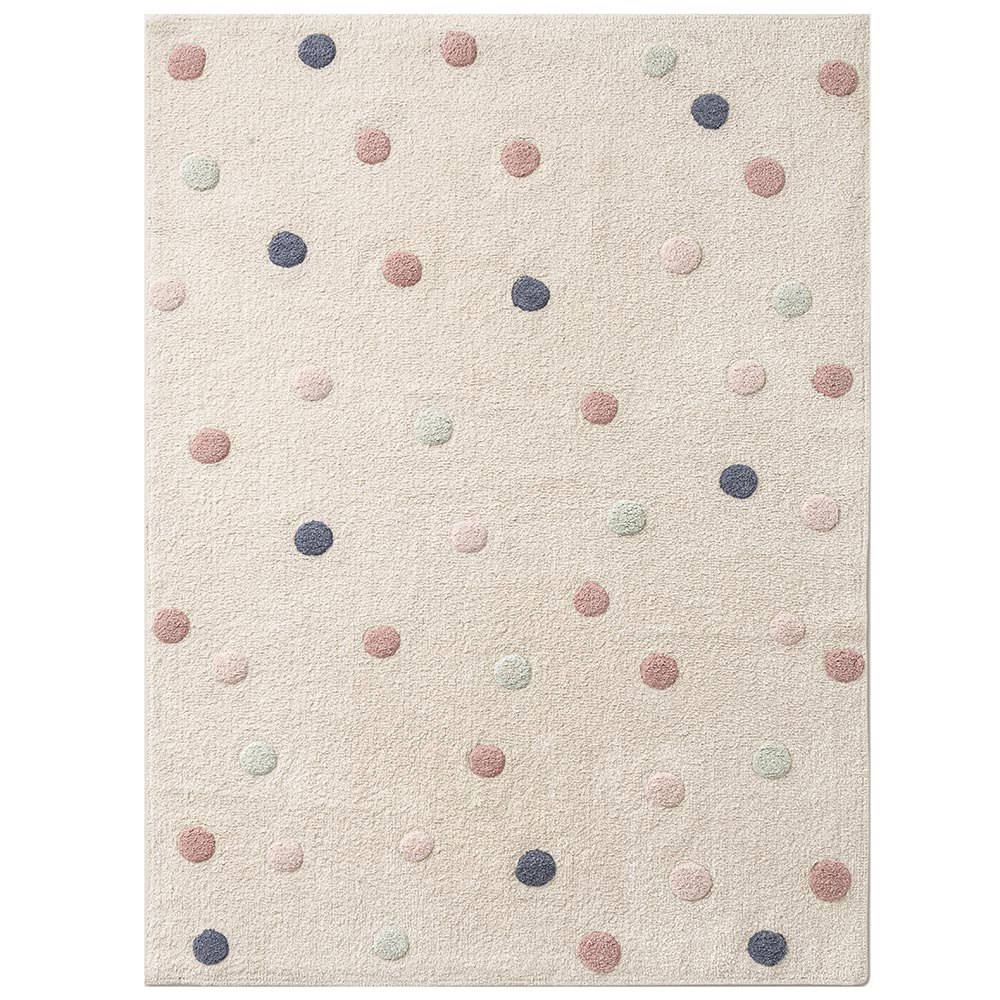 WASHABLE CHILDREN'S RUG | RECTANGULAR 120 X 170 CM| BEIGE WITH DOTS