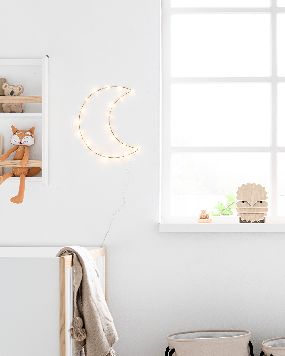 Led-maan-plafondlamp, modern design, dimbaar, 3D, maanlamp, wanddecoratie, lamp met afstandsbediening, plafondverlichting voor slaapkamer en kinderkamer (maandesign, 50 cm