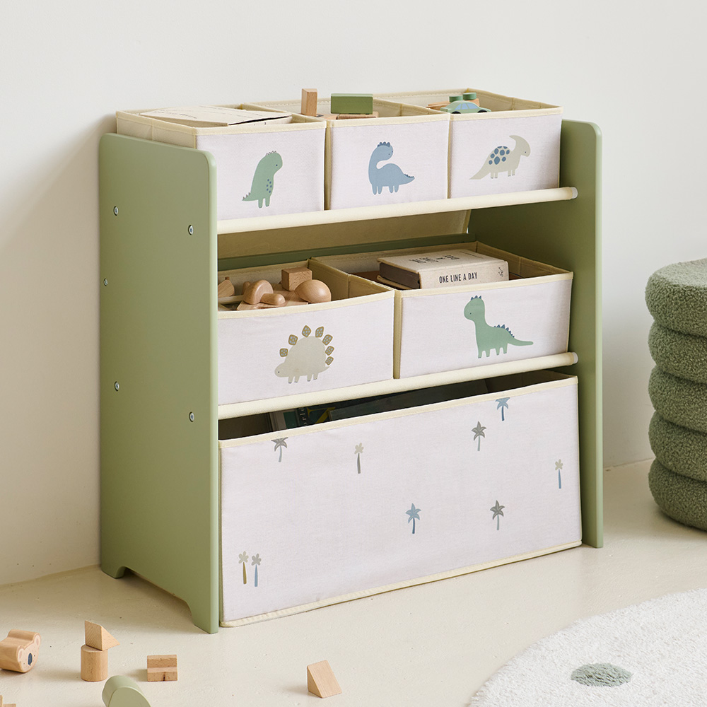 Kinderregal mit Boxen «Dino» | Grün