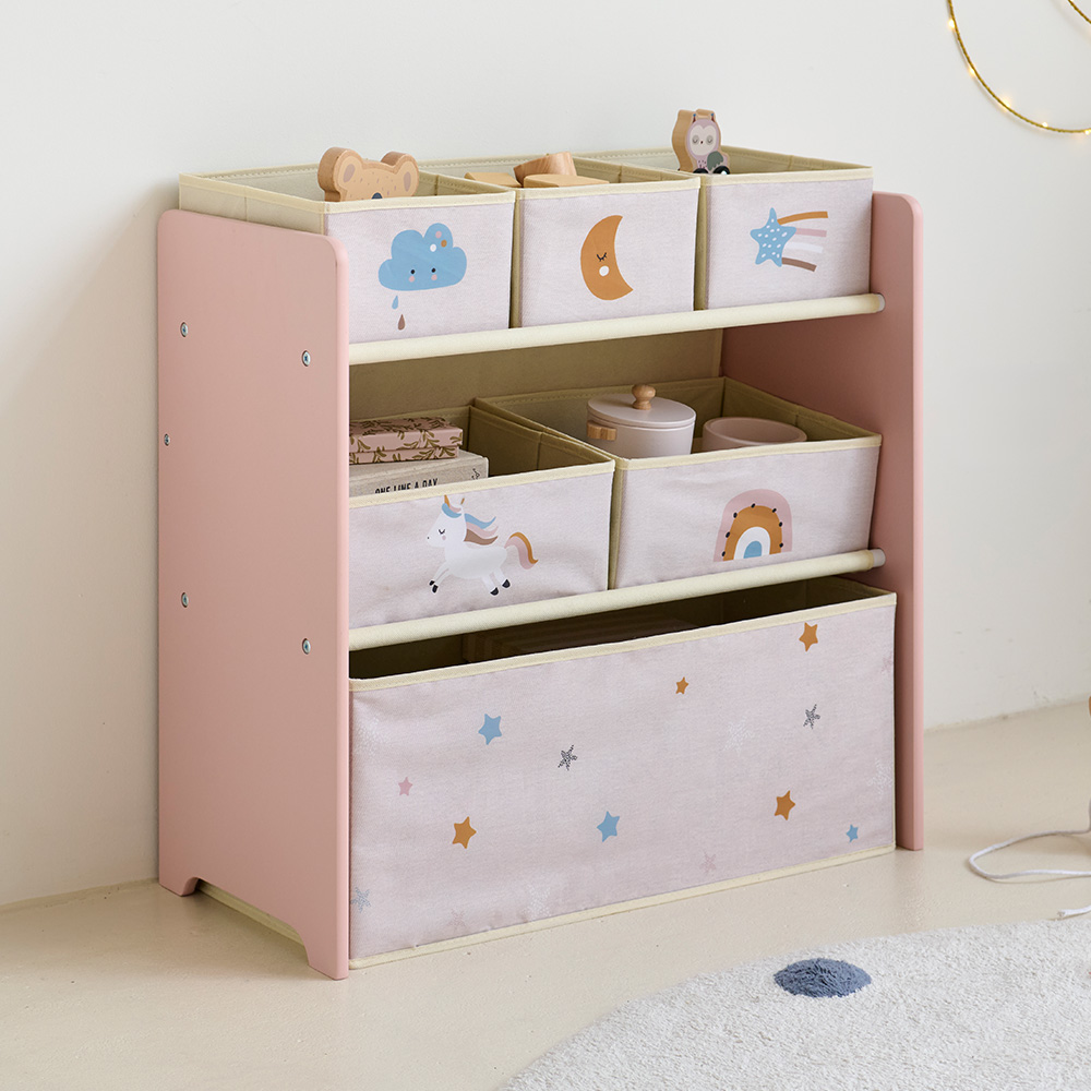 Kinderregal mit Boxen «Lara» | Rosa