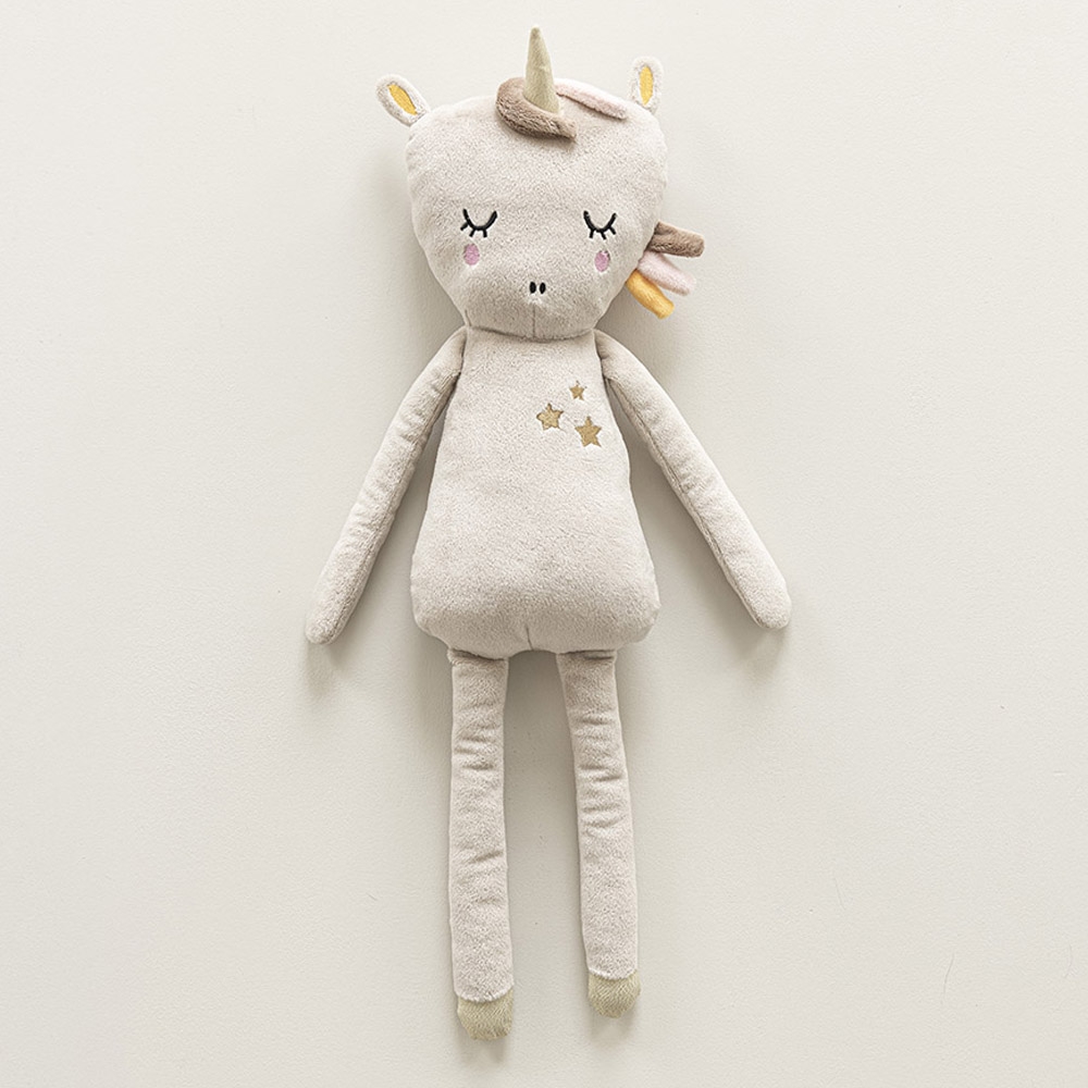 Eenhoorn knuffel - Unicorn knuffel Lara bruin roze | 50cm