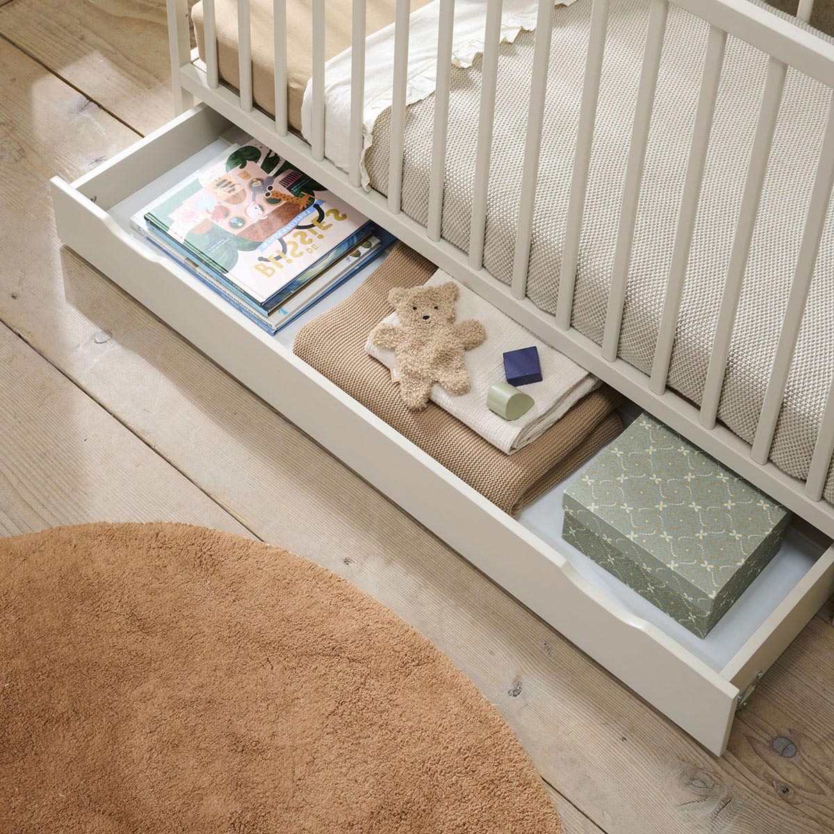 Bettschublade für Babybett «Hetre» | 60 x 120 cm | Beige