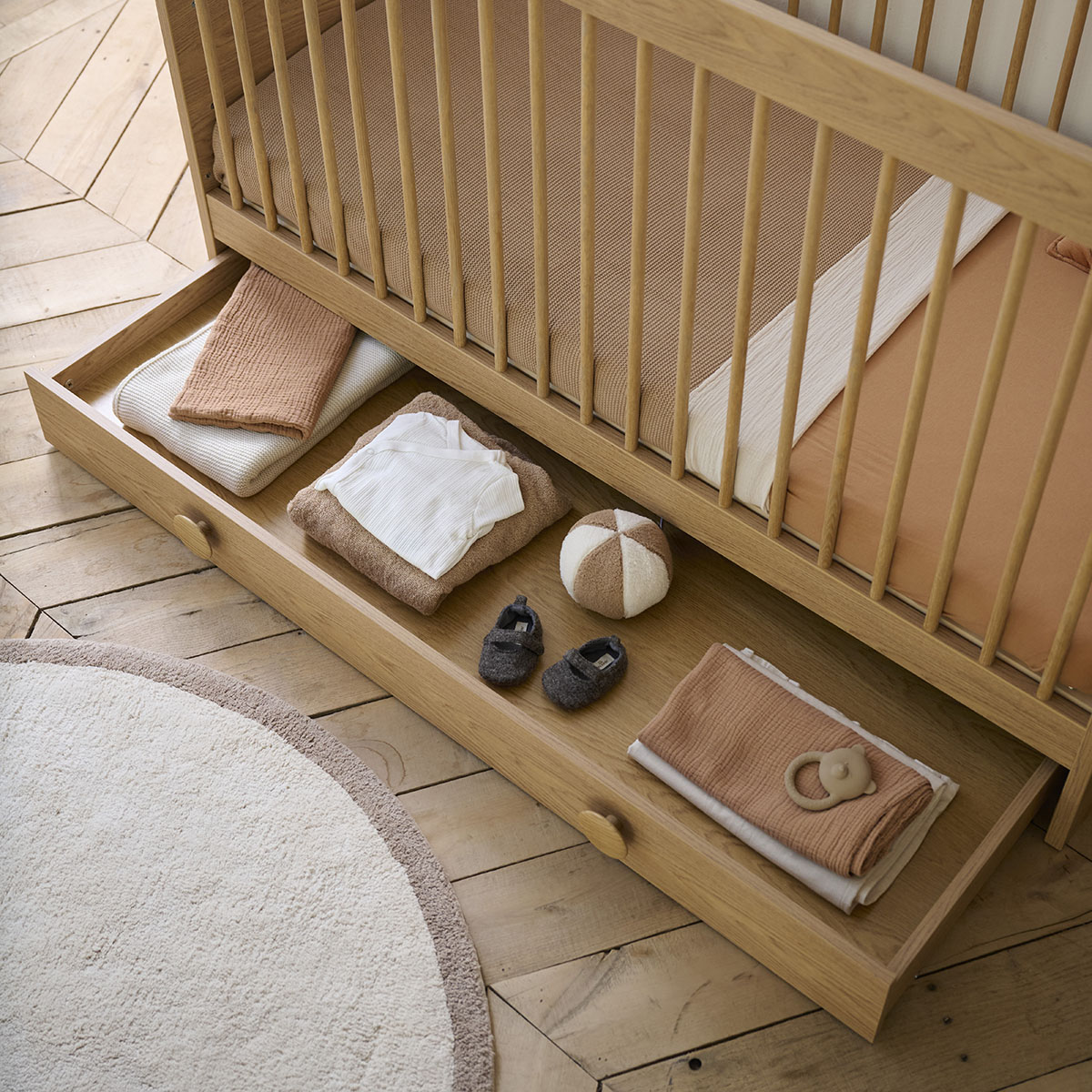 Schublade für mitwachsendes Babybett «Rétro» 70×140 cm