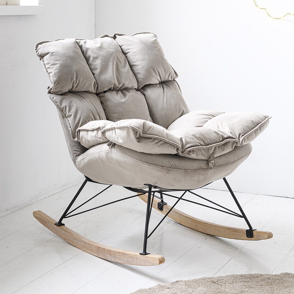 Luxe schommelstoel voor in babykamer | «COCON»  | Grijs Taupe