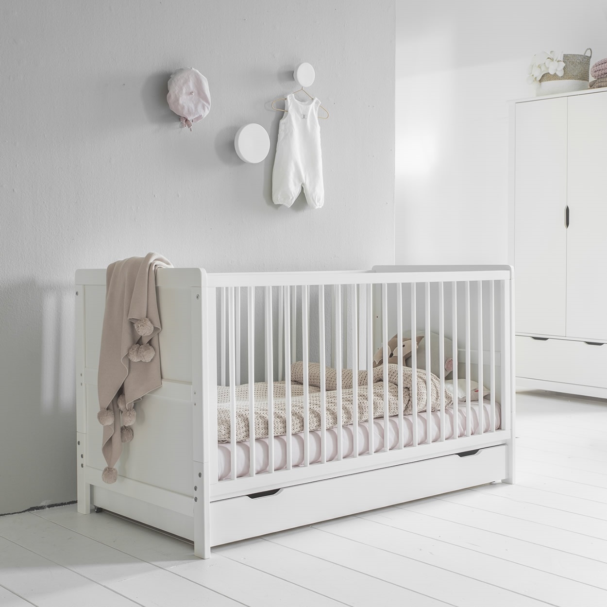 3 in 1 Meegroeibed Evolutif Aurore incl 10 cm premium matras 0-6 jaar | WIT