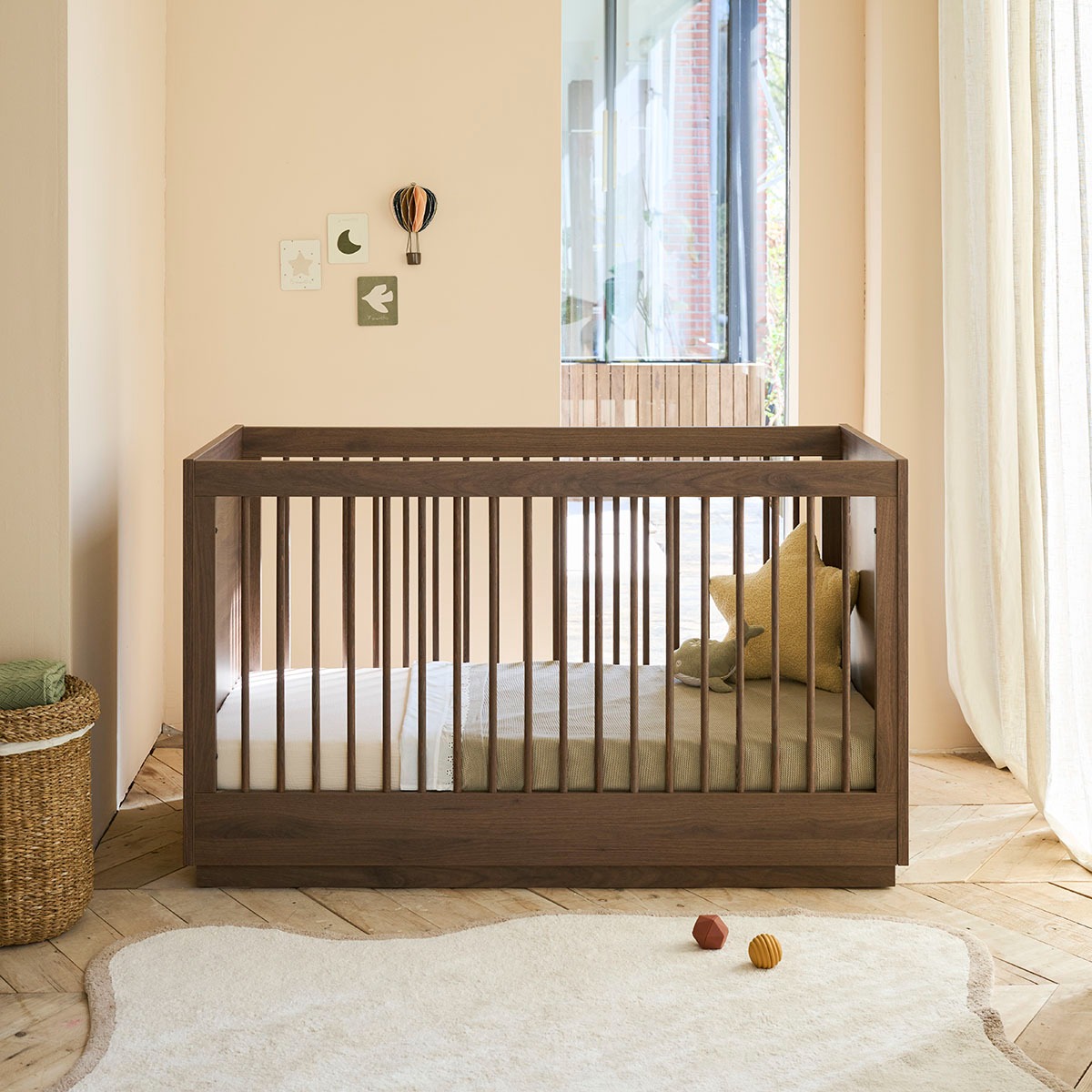 Doorgroei babykamer «Noma» 2-delig | Meegroeibed en commode | Cocoa