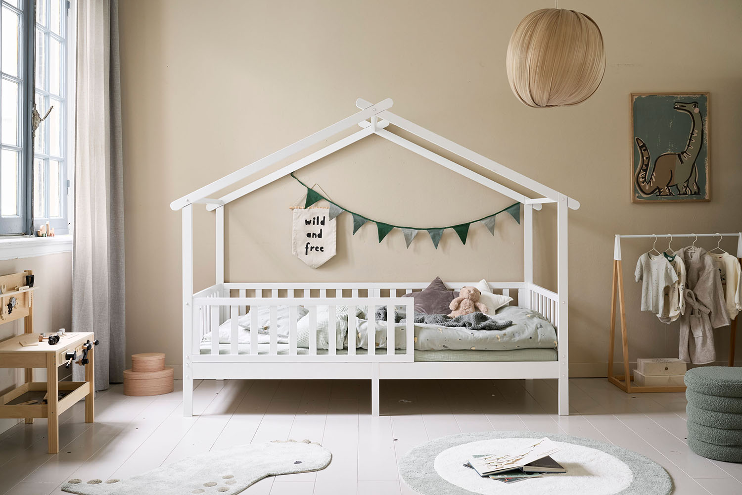LIT CABANE «MAISON» ENFANT | 90 x 200 CM | BLANC