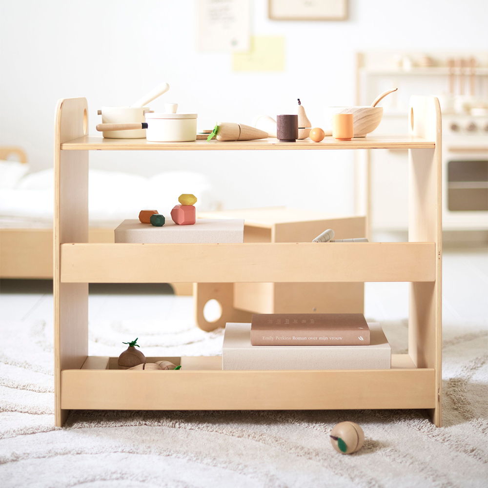MONTESSORI SPIELZEUGREGAL «ELLIPSE» | NATUR