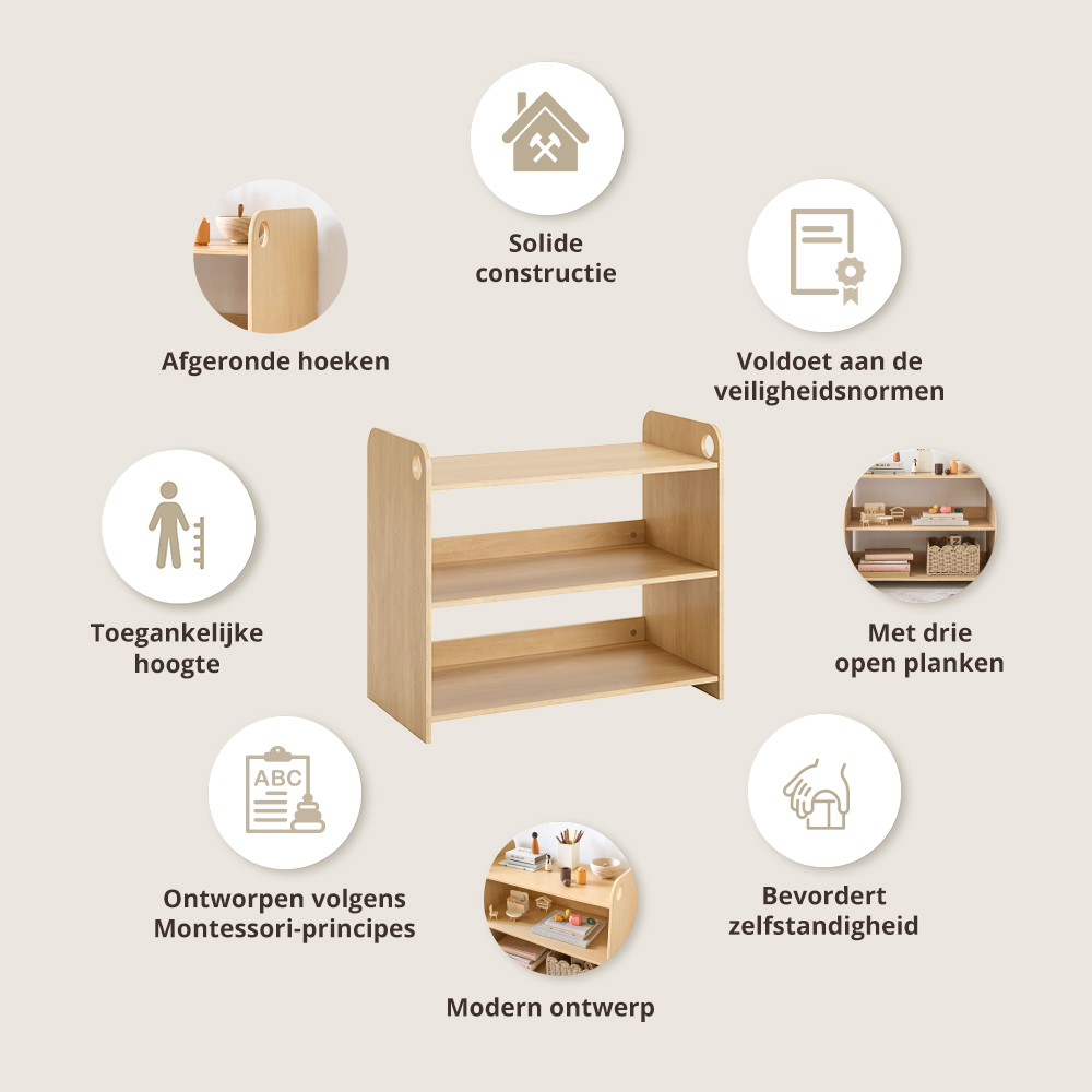 MONTESSORI SPEELGOEDKAST «ELLIPSE» | NATUREL