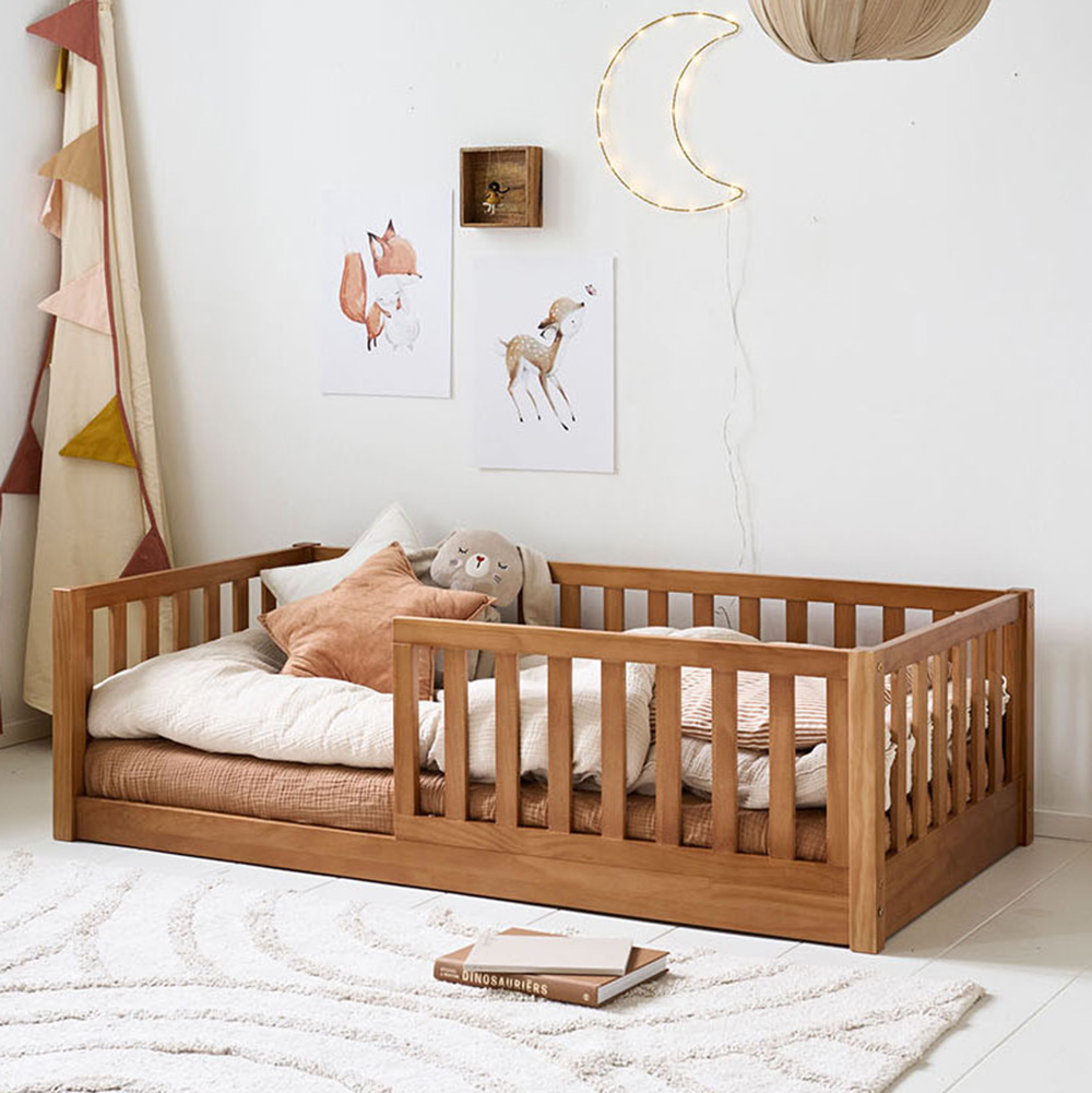 Montessori vloerbed «Nid» | 70×140 cm | Walnoot