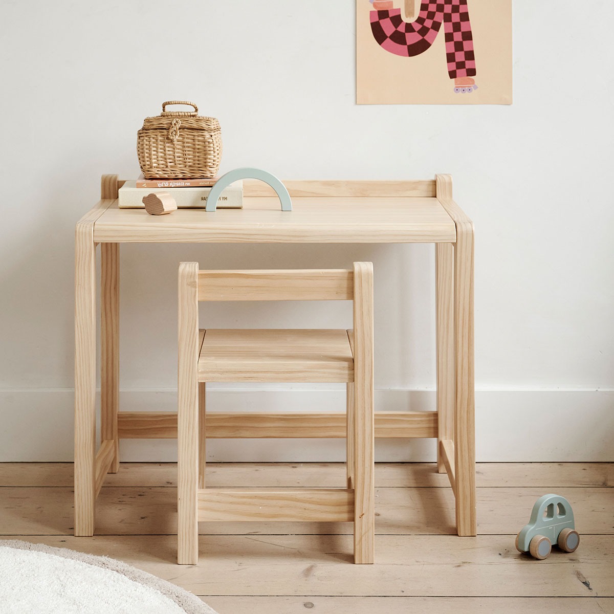 Kindertafel en stoel «Milo» | Naturel