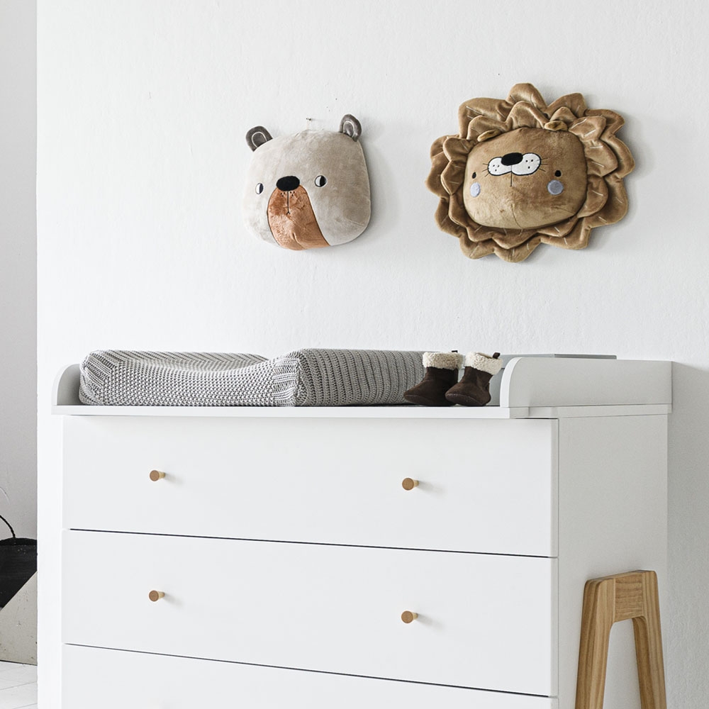 Extension plan à langer blanc pour commode avec rangements supplémentaires