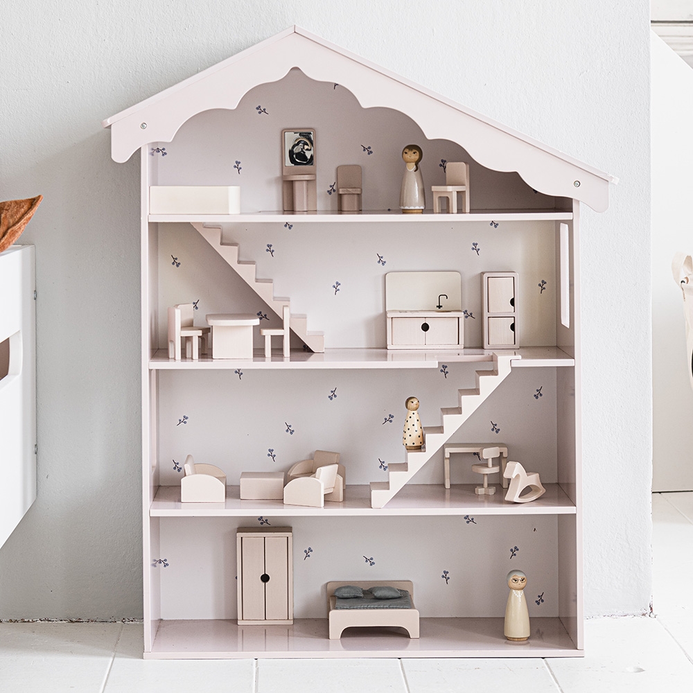 Tirannie donderdag Injectie Uniek houten poppenhuis in licht roze | Petite Amélie