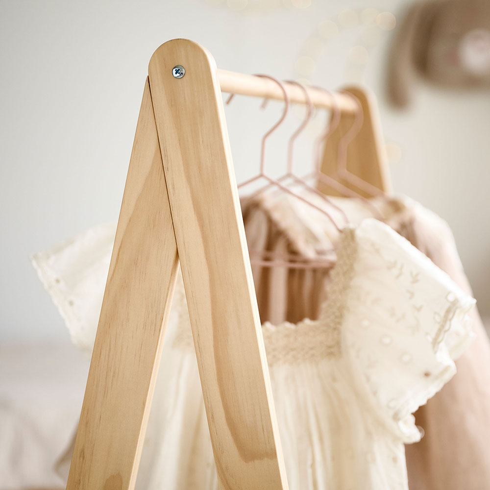 Portant à vêtements en bois «Cerise» | blanc