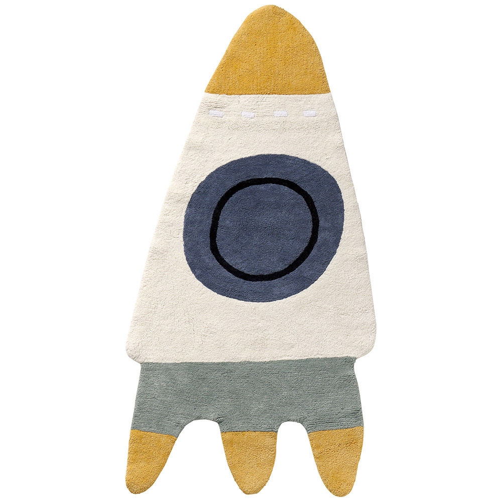 Wasbaar kindervloerkleed | Raket | Multi