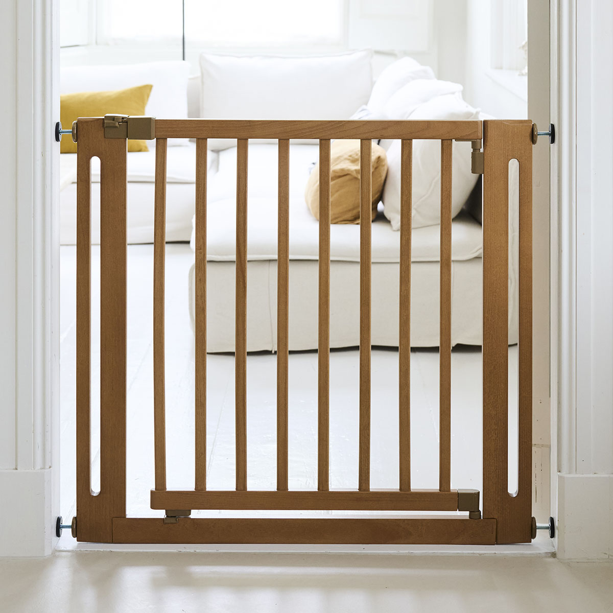 COSTWAY Deurhekje voor baby's, 80-132 cm, traphekje van metaal, zonder boren, veiligheidsrooster, drukmontage, automatisch sluiten voor baby's en huisdieren
