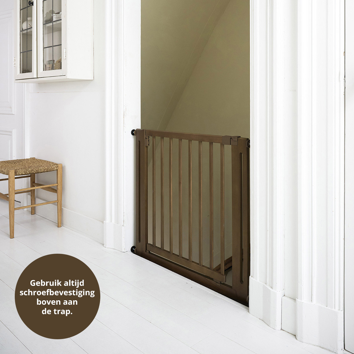 Houten traphekje | Verstelbaar 79-87 cm | Cocoa