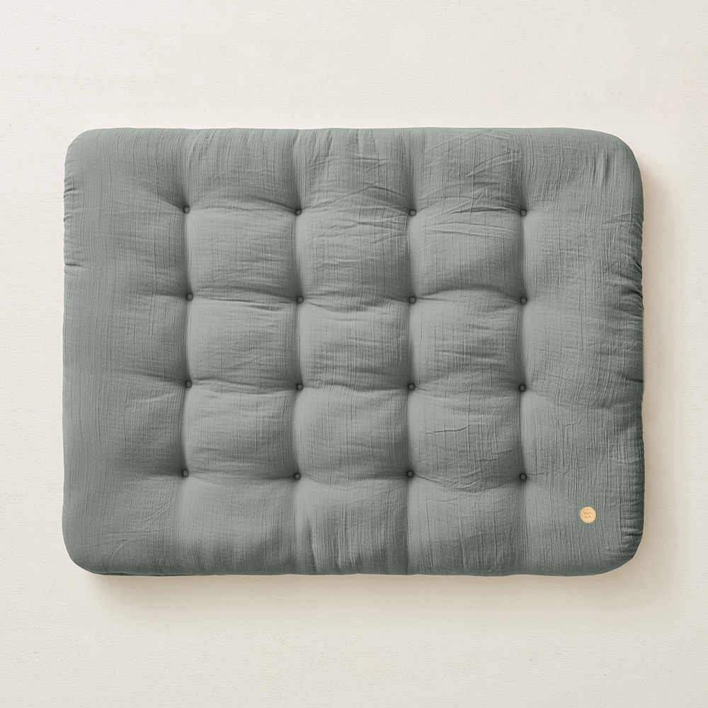Biologisch katoenen speelkleed baby Biscuit | 110x85cm | Sage groen