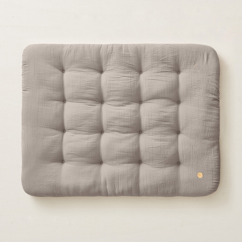 Speelmatras baby biologisch katoen Biscuit | 110x85cm | Zacht grijs