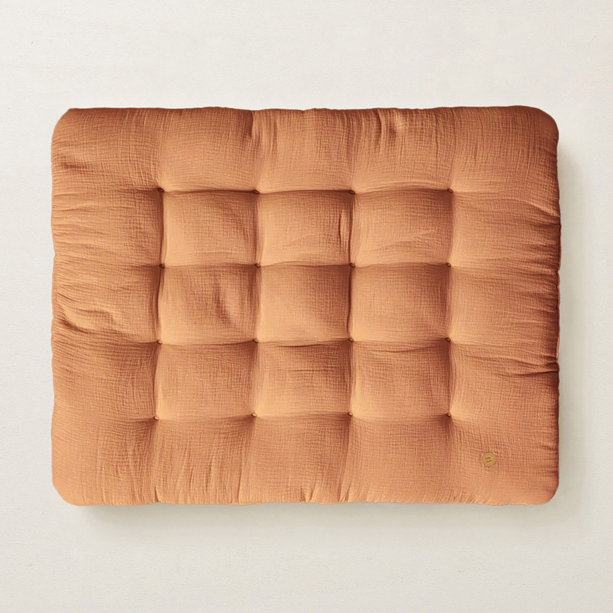 Baby Speelmat Biscuit 110x85 cm | Biologisch mousseline katoen | Caramel