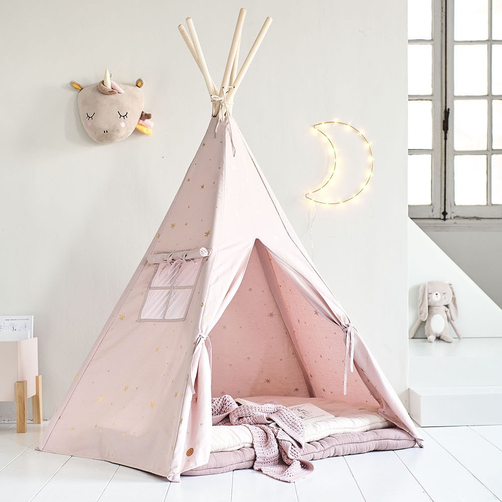 TIPI SPEELTENT MET STERRENPRINT | ROZE