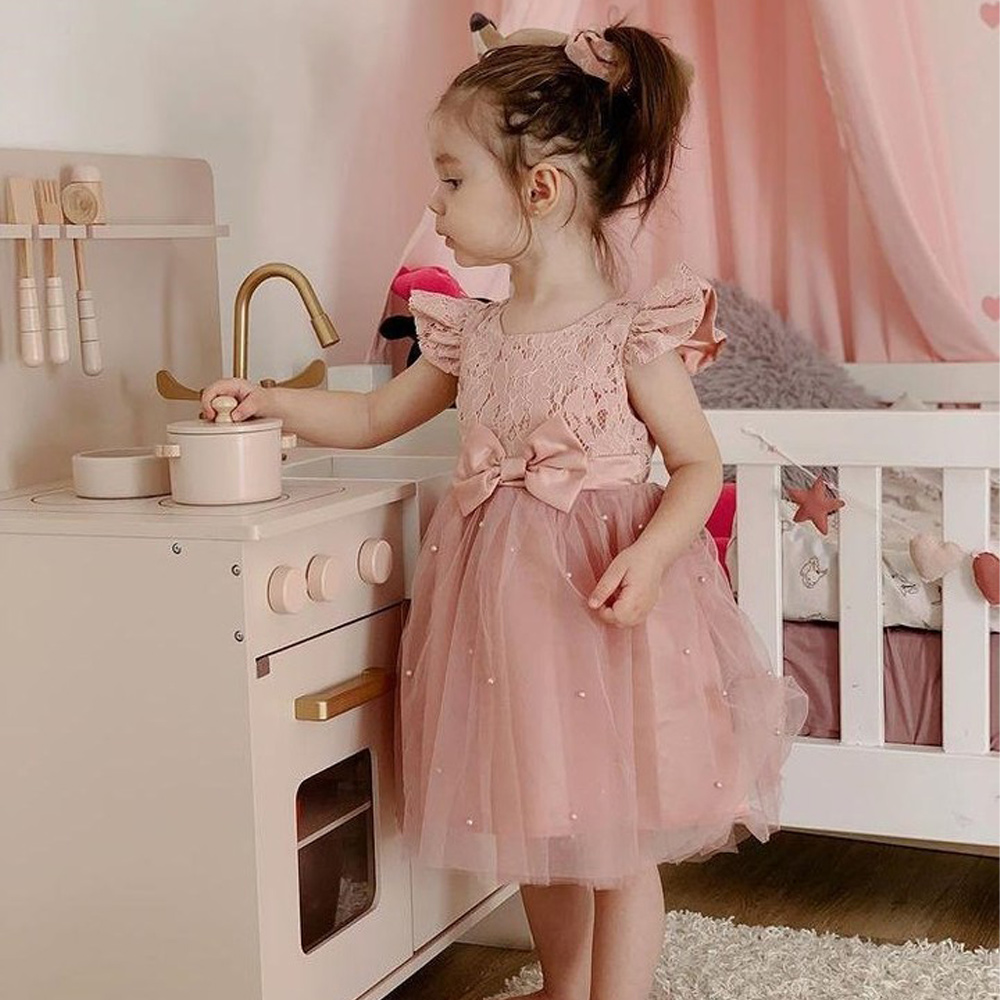 Cuisine bois enfant | 7 accessoires inclus | Rose