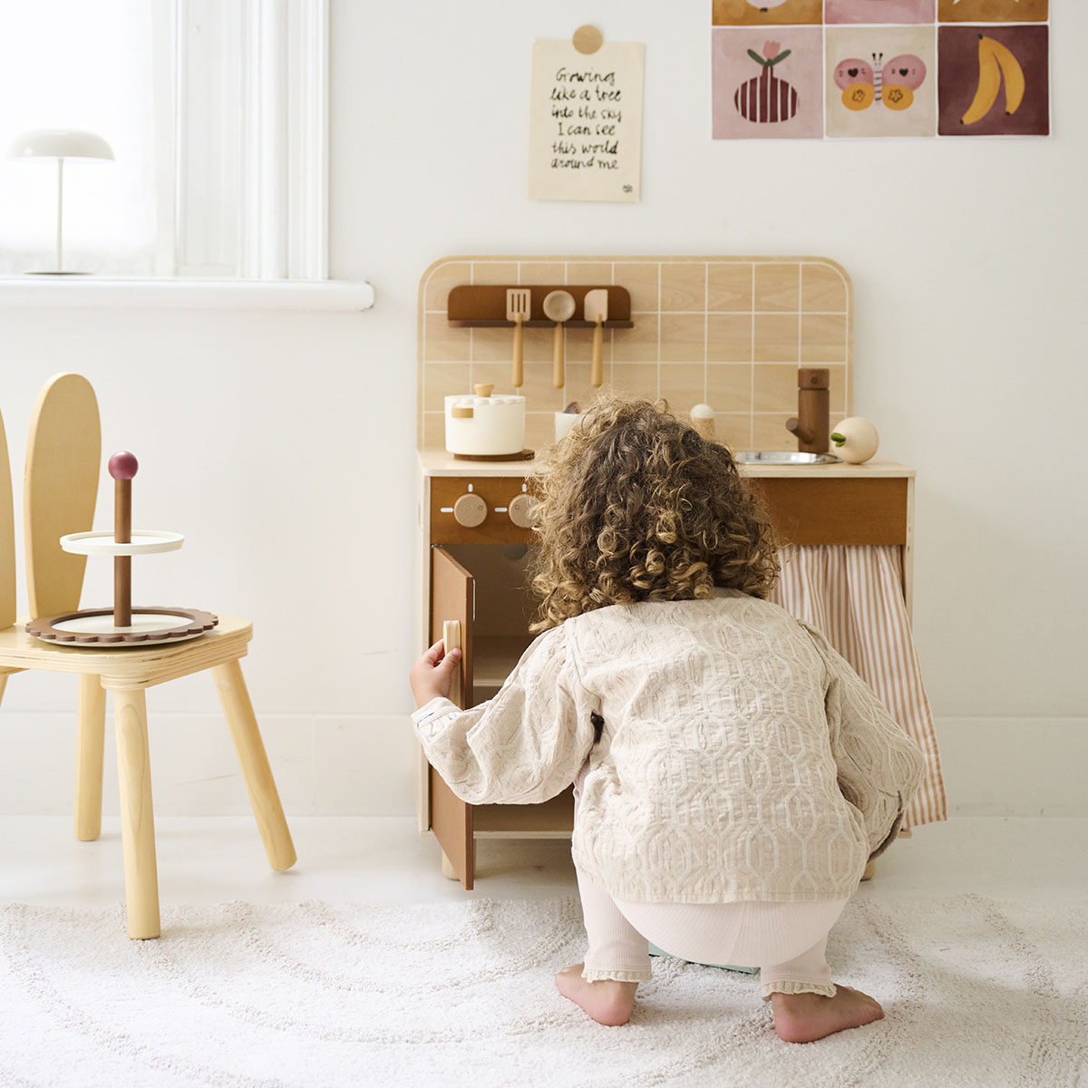 Houten speelkeuken «Noyer» | Met 12-delige accessoires | Walnoot